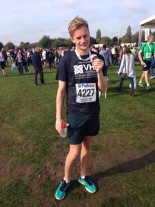 Jake Bonin finishing the Perkins Great Eastern Run 2015