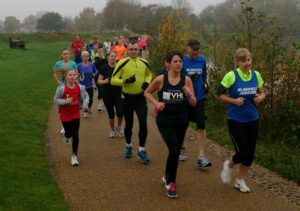 Bekkie Cochrane raising awareness at the Peterborough Park Run in 2015